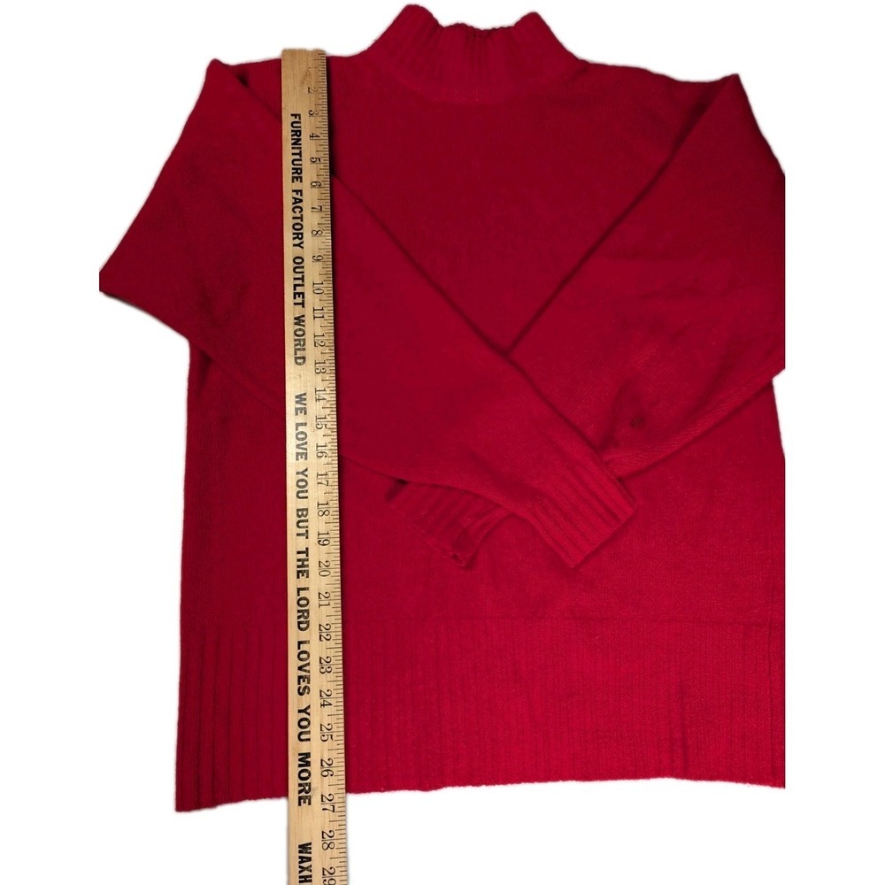 D.D. SLOANE Red Mock Neck Sweater | Lambswool Blend | Size Large | Essential... - Picture 6 of 13